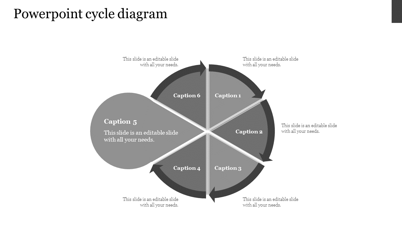 Free - Attractive Six-Stage PPT Cycle Diagram Template Presentation
